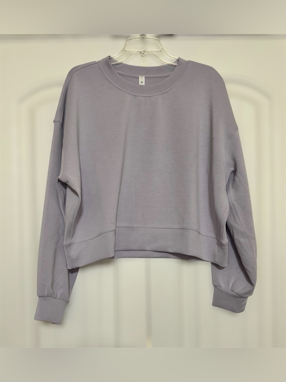 Lululemon Perfectly Oversized Cropped Crew *Softstreme in Faint Lavender Size 12